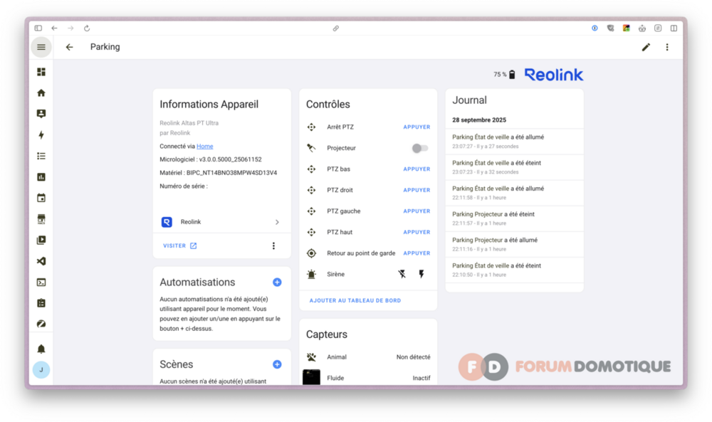 reolink entite home assistant