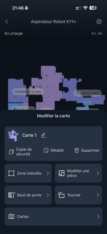 SwitchBot K11+ modifier carte