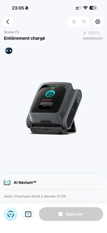 Aiper Scuba V3 application accueil